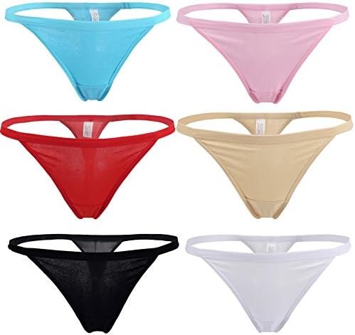 YOYI FASHION Cotton G-String Thong, 6 Pack, Multicolor
