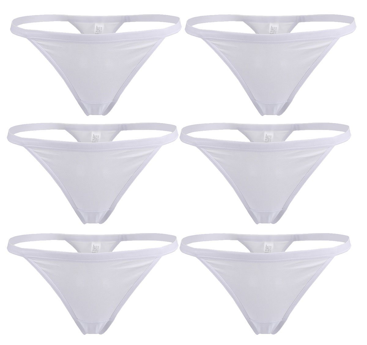 YOYI FASHION Cotton G-String Thong, 6 Pack, White